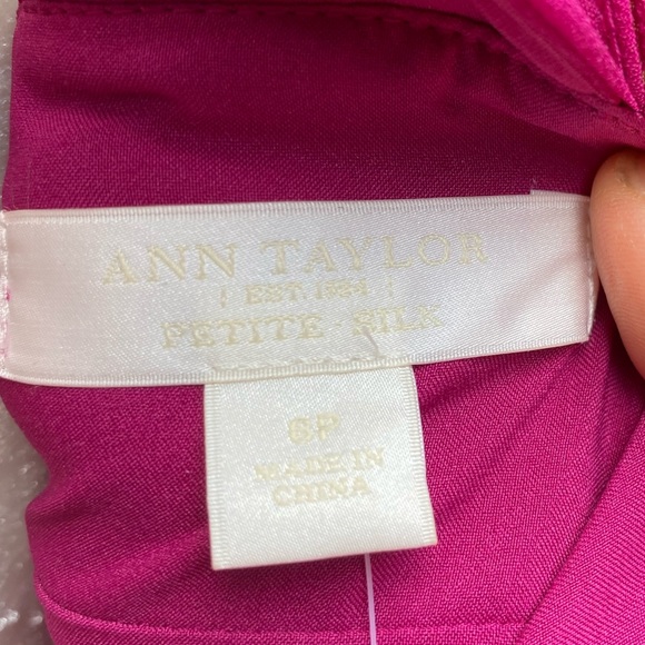 Ann Taylor Formal  Dress Fuchsia Poly Blend 6P - Picture 9 of 10